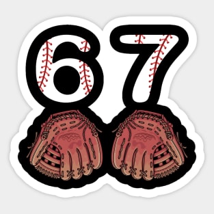 67 Baseball Sticker